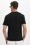 Erkek Loose Fit Rahat Kesim %100 Pamuk Kısa Kollu Siyah Bisiklet Yaka Tişört