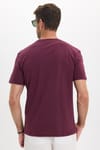 Erkek Loose Fit Rahat Kesim %100 Pamuk Yumuşak Dokulu Kısa Kollu Bordo Bisiklet Yaka Tişört