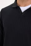 SLIM FIT LONG SLV STRIPED POLO COLLAR  T-SHIRT OYS