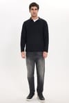 SLIM FIT LONG SLV STRIPED POLO COLLAR  T-SHIRT OYS