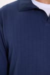 SLIM FIT LONG SLV STRIPED POLO COLLAR  T-SHIRT OYS