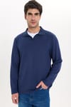SLIM FIT LONG SLV STRIPED POLO COLLAR  T-SHIRT OYS