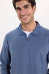 SLIM FIT LONG SLV STRIPED POLO COLLAR  T-SHIRT OYS