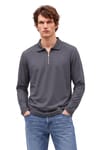 SLIM FIT LONG SLV STRIPED ZIPPER POLO COLLAR DEMBELE  T-SHIRT OYS