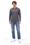 SLIM FIT LONG SLV STRIPED ZIPPER POLO COLLAR DEMBELE  T-SHIRT OYS