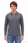 SLIM FIT LONG SLV STRIPED ZIPPER POLO COLLAR DEMBELE  T-SHIRT OYS