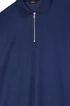 SLIM FIT LONG SLV STRIPED ZIPPER POLO COLLAR DEMBELE  T-SHIRT OYS