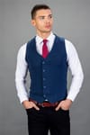 Slim Fit Dar Kesim Kendinden Desenli Erkek Yelek