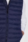 Erkek Slim Fit Dar Kesim Astarlı Rüzgar Geçirmez Cepli Lacivert Çıkarılabilir Kapüşonlu Şişme Yelek