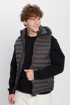 Erkek Slim Fit Dar Kesim Astarlı Rüzgar Geçirmez Cepli Çıkarılabilir Kapüşonlu Şişme Yelek