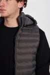 Erkek Slim Fit Dar Kesim Astarlı Rüzgar Geçirmez Cepli Çıkarılabilir Kapüşonlu Şişme Yelek