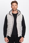 Erkek Slim Fit Dar Kesim Astarlı Rüzgar Geçirmez Cepli Taş Renk Çıkarılabilir Kapüşonlu Şişme Yelek