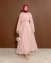 Aksesuarlı Pembe Elbise
