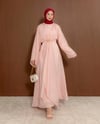 Aksesuarlı Pembe Elbise