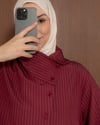 Asimetrik Yaka Bordo Gömlek