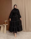 Ayza Kat Detaylı Siyah Elbise