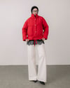 Bağcıklı Kapitone Kırmızı Mont