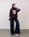 Baskılı Bordo Sweat
