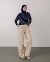 Beli Lastikli Krem Pantolon