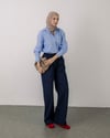 Beli Lastikli Lacivert Pantolon