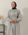 Boydan Düğmeli Gri Elbise