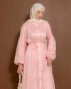 Boydan Düğmeli Pembe Elbise