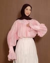 Büzgü Detaylı Pembe Gömlek