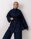 Ceketli Lacivert Denim Takım