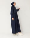 Cep Detaylı Lacivert Denim Elbise