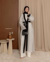 Çizgili Kuşaklı Beyaz Kimono