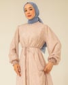 Desenli Mor Şifon Elbise