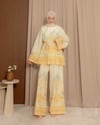 Desenli Pantolonlu Sarı Takım
