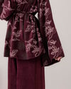 Desenli Tunik Pantolon Bordo Takım
