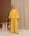 Düğme Detaylı Pantolonlu Sarı Takım