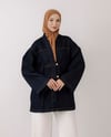 Düğmeli Lacivert Denim Ceket