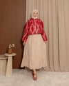 Fermuarlı Desenli Bordo Ceket
