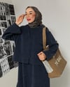 Fitilli Yelek Jile İndigo Takım