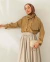 Fular Yaka Camel Gömlek
