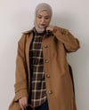 Gizli Düğmeli Camel Trençkot