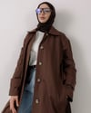 Gizli Düğmeli Kahve Trençkot