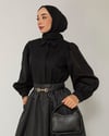 Gizli Düğmeli Siyah Gömlek
