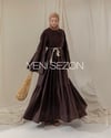 Hasır Kemerli Kahve Elbise