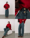 İki Düğmeli Haki Denim Pantolon