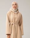 Kapşonlu Krem Sweat Elbise