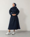 Kapşonlu Lacivert Sweat Elbise