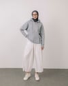 Kapşonlu Şardonlu Gri Sweat