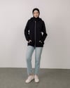 Kapşonlu Şardonlu Siyah Sweat