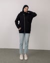 Kapşonlu Şardonlu Siyah Sweat