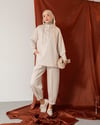 Kapşonlu Sweat Pantolon Krem Takım