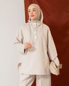 Kapşonlu Sweat Pantolon Krem Takım